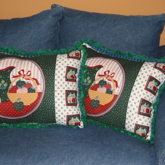 Cozy Country Chic PAIR 18 x 14 Accent Throw Pillows NEW - Picture 4 of 10